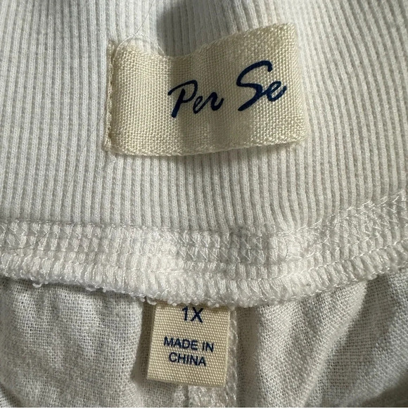 Per Se women's 1X white linen shorts - Picture 3 of 4